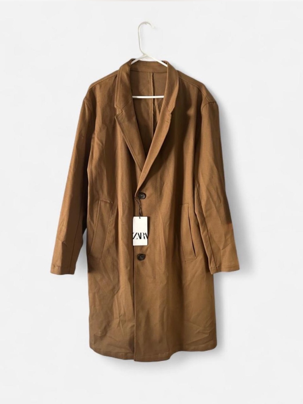 ZARA Brown Single-Breasted Trench Coat